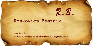 Roskovics Beatrix névjegykártya