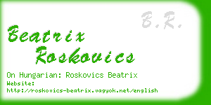 beatrix roskovics business card